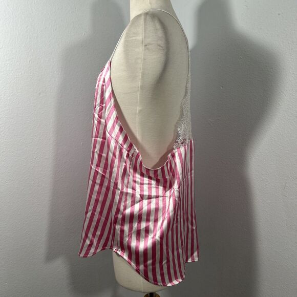Victorias Secret Slip Top Womens XL Stripe Satin Raceback 90s Y2K - Picture 2 of 7